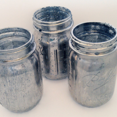 How to Create Faux Mercury Glass Mason Jars