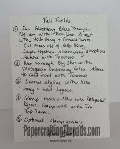 Fall Fields Instructions