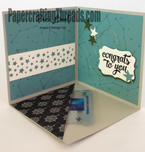 Pop Up Grad Gift Card Holder - Inside View