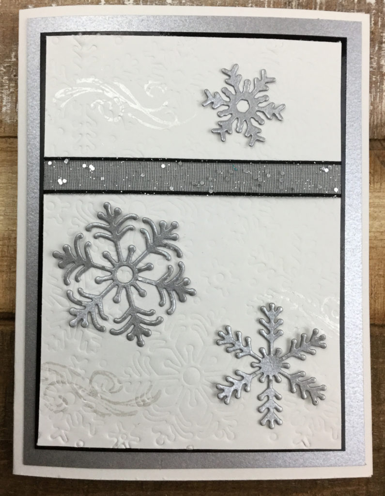 This Elegant Beautiful Blizzard card shows off the gorgeous embossed snowflakes