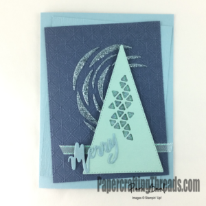 An isosceles triangle in Pool Party sets the mood for this non-traditional tree holiday card.