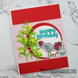 Tall cornstalk meets Hey Chick for this vibrant birthday card