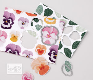 The Pansy Patch stamp set and designer series paper bring lovely pansies to life