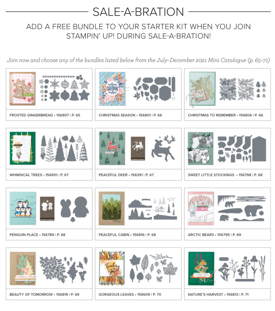 Add a free bundle to your starter kit when you join Stampin'Up! during Sale-A-Bration.