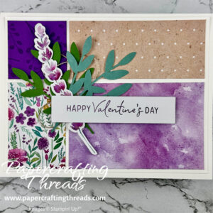Lovely Lavender greeting card with Happy Valentine's Day sentiment and lavender theme