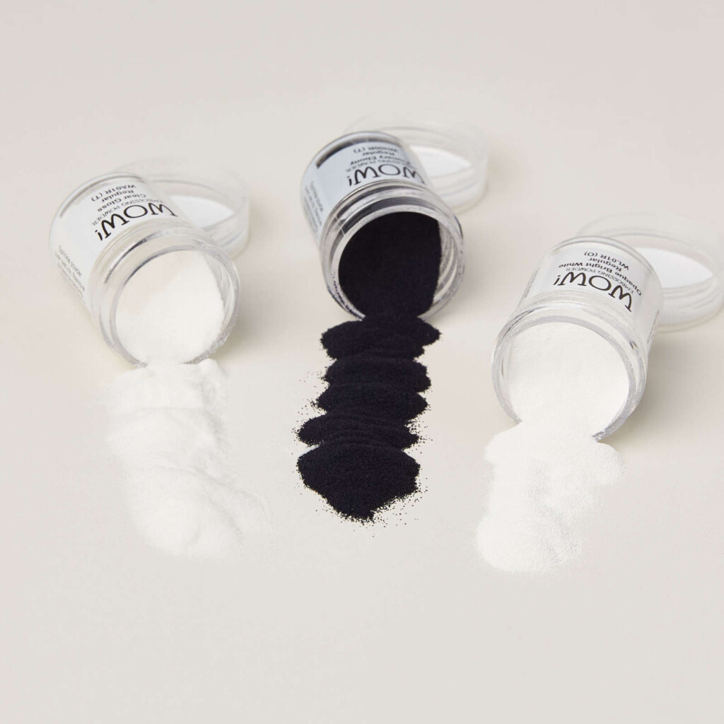 Clear, black and white embossing powder
